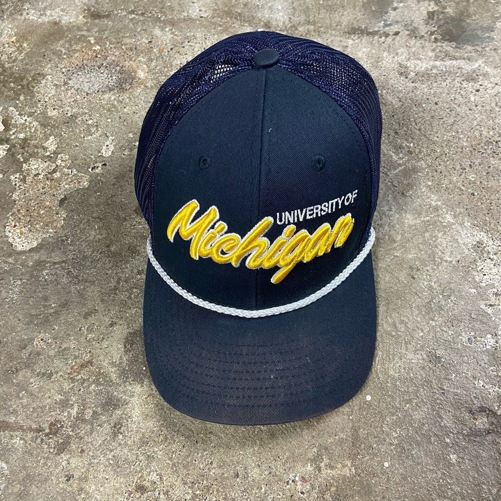 Fan Favorite University Of Michigan Trucker Cap Snap Back Adjustable Mesh Retro
